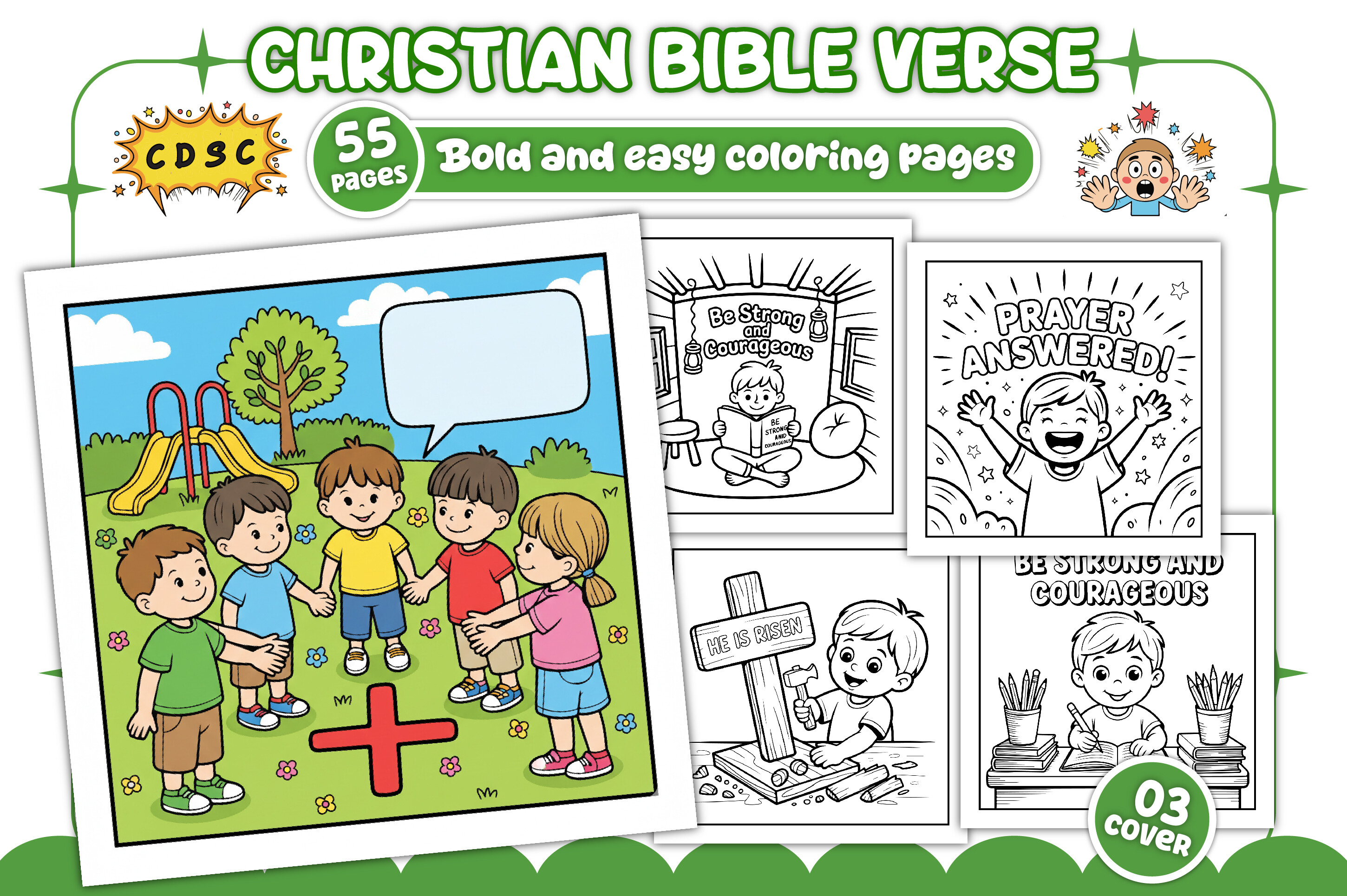 Christian Bible Verse Boys Coloring Page