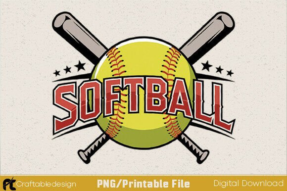 Custom Softball Team PNG Illustration Artisanat Par Craftabledesign