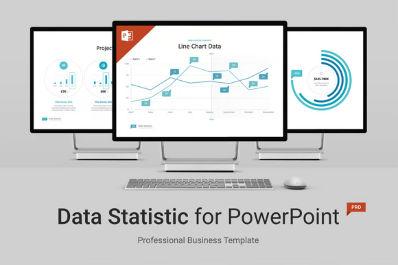 Preview of Data Statistic for PowerPoint business report presentation template
