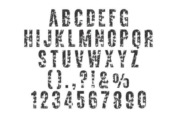 Distressed Bold Sans Font PNG with transparent background - Preview 4