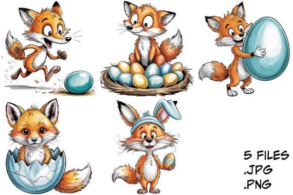Easter Fox Clipart Graphic by Joanna Redesiuk · Creative Fabrica