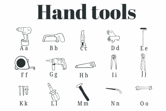 Hand Tools Font - Preview 1