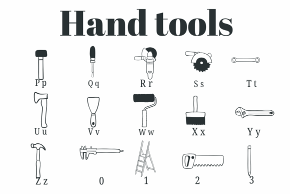 Hand Tools Font - Preview 2