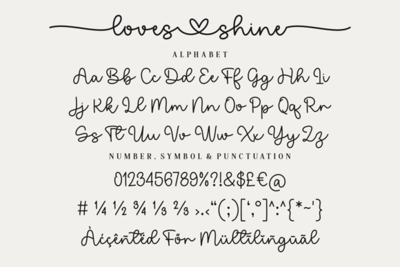 Loves Shine Font PNG with transparent background - Preview 6