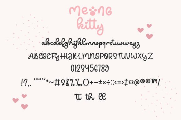 Meong Kitty Duo Font PNG with transparent background - Preview 6