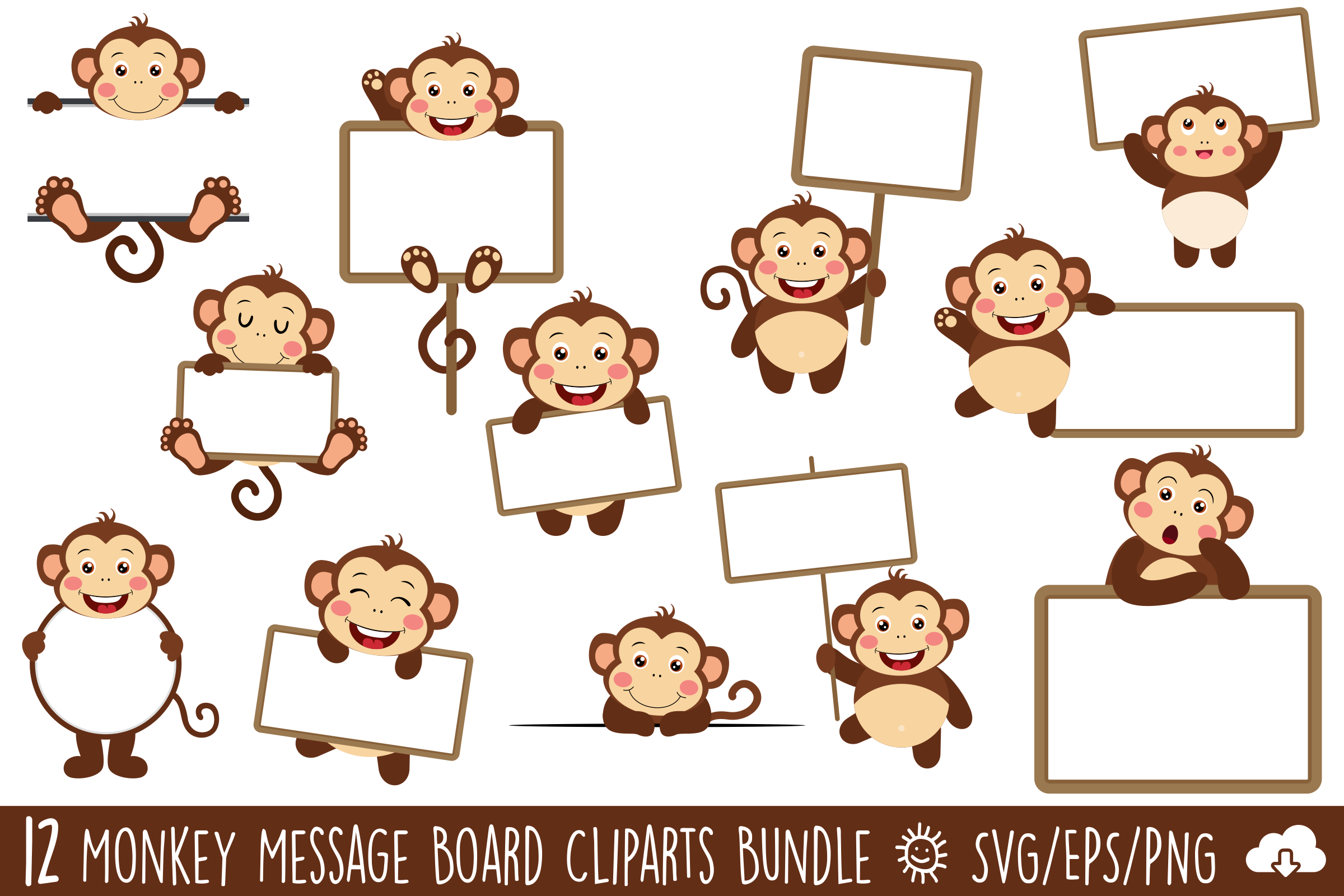 Monkey Message Board Vector Bundle