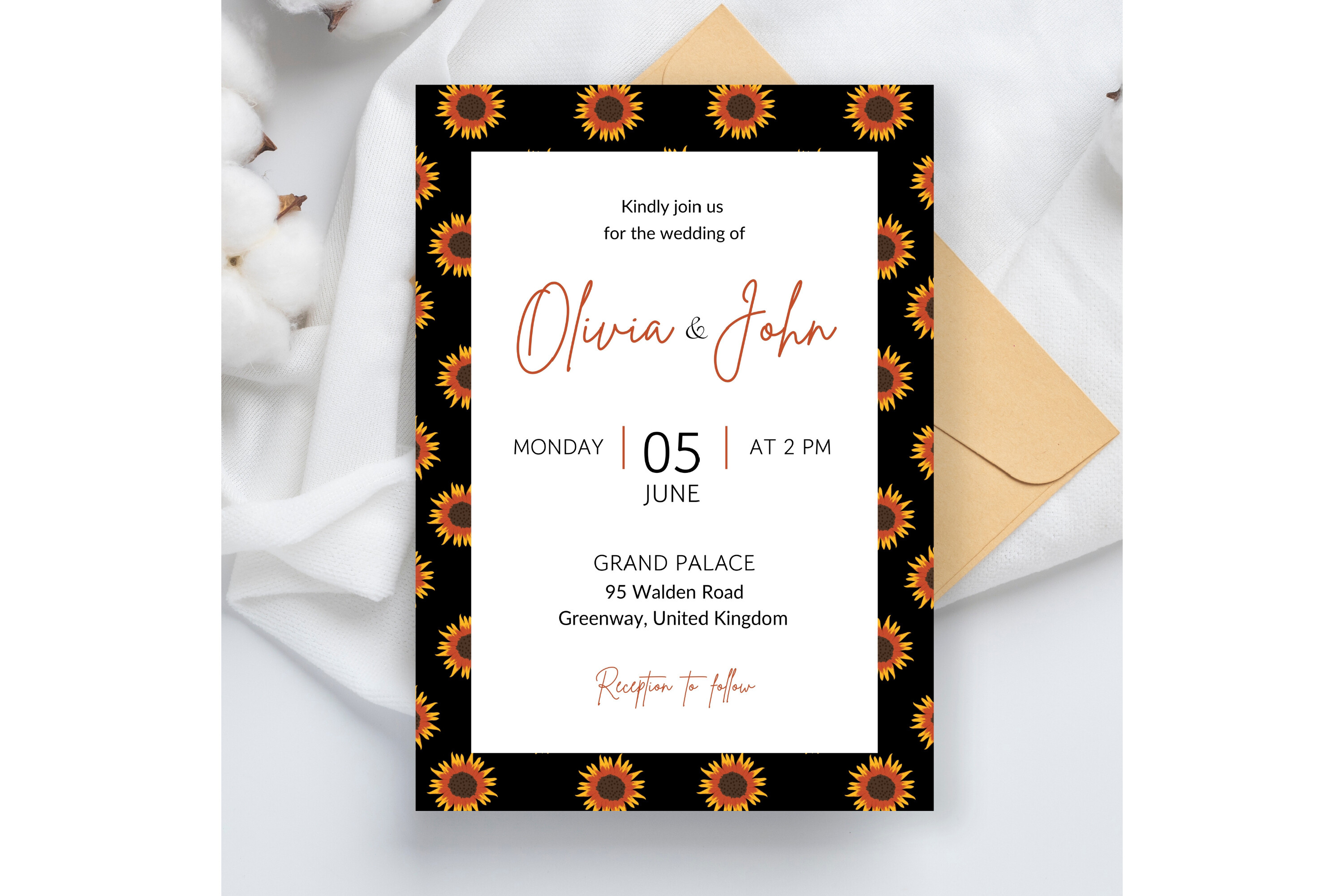 Sunflower Wedding Invition