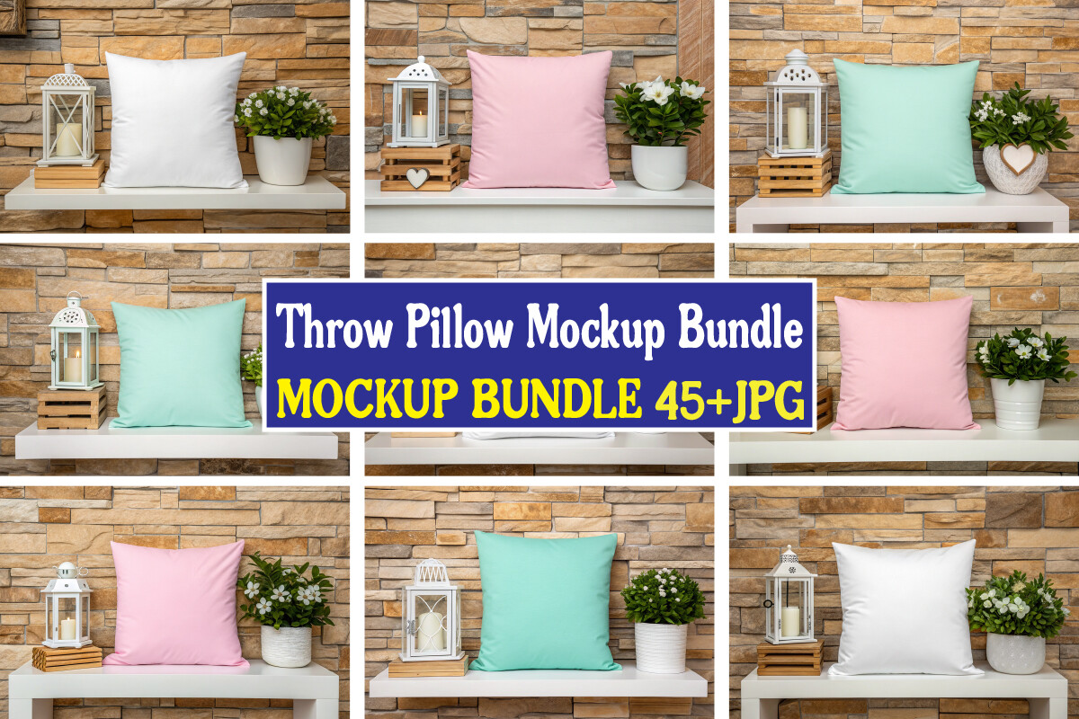 Throw Pillow Mockup Bundle 04