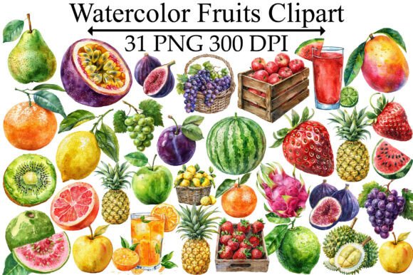 Watercolor MEGA Clipart Bundle Bundle · Creative Fabrica