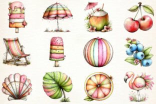 Watercolor Summer Clipart Set Graphic by Breezy.Lane · Creative Fabrica