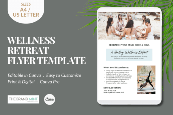 Wellness Retreat Flyer Canva Template