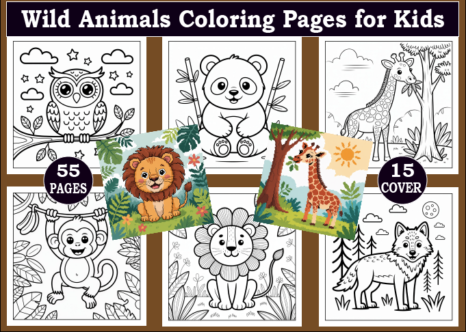 Wild Animals Coloring Pages for Kids