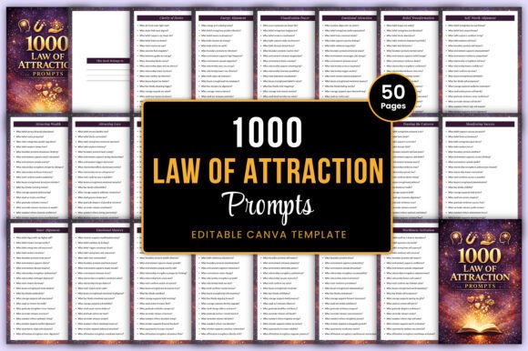 1000 Law of Attraction Prompts Canva Kdp