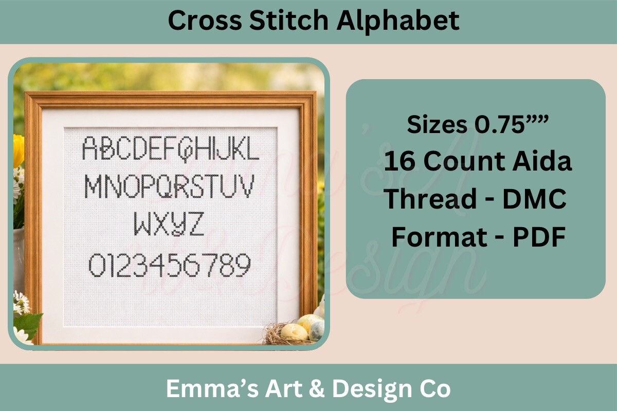 Alphabet Cross Stitch Pattern PDF