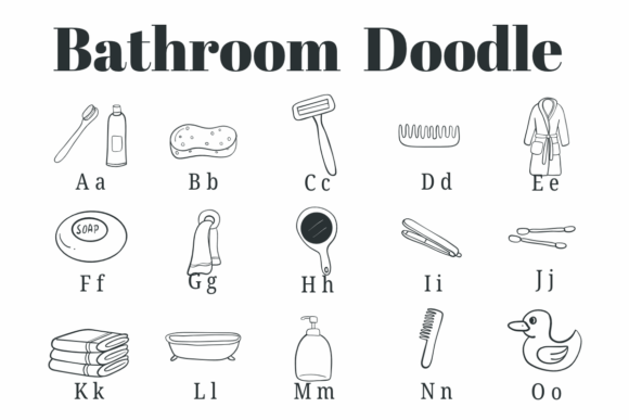 Bathroom Doodle Font - Preview 1