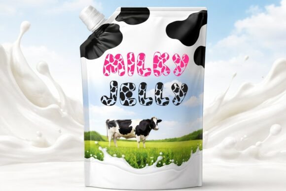 Cute Milky Font PNG with transparent background - Preview 1