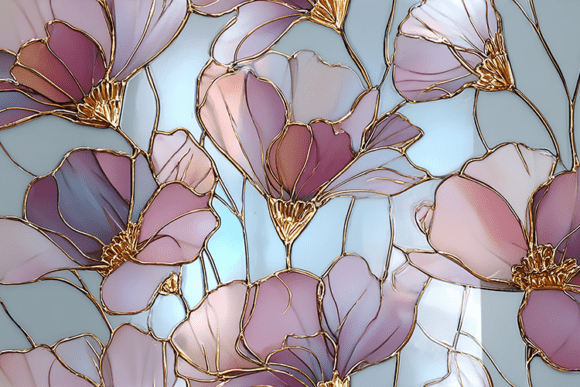 Elegant Floral Stained Glass Pattern