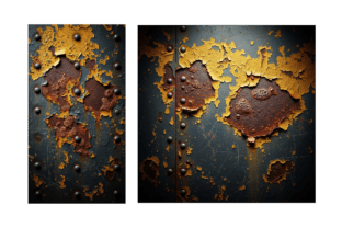 Industrial Yellow Peeling Rust Metal Art Graphic by Ipajoel · Creative ...