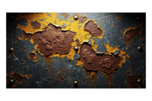 Industrial Yellow Peeling Rust Metal Art Graphic by Ipajoel · Creative ...