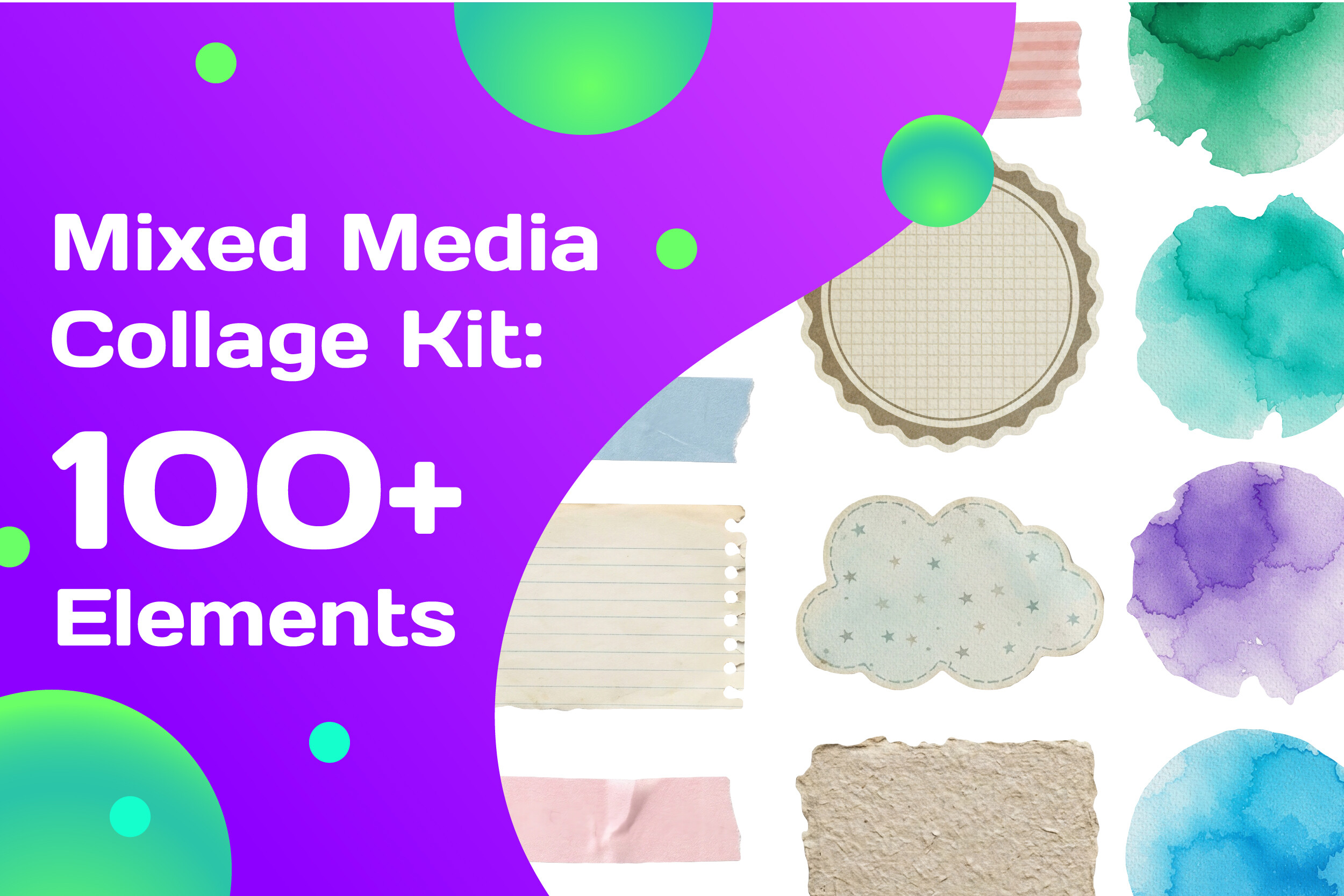 Mixed Media Collage Kit: 100+ Elements