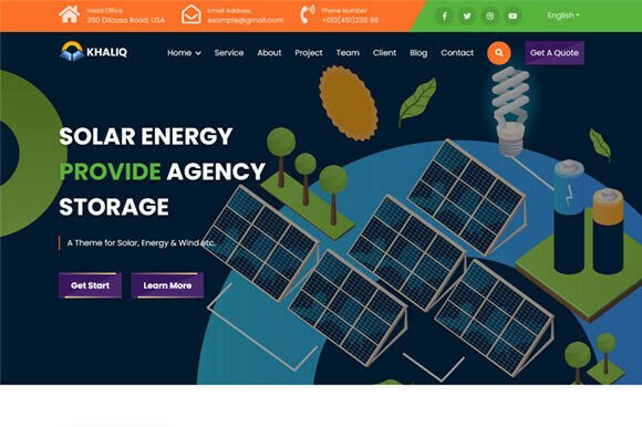 Orginal Wind & Solar Panel HTMLTemplate