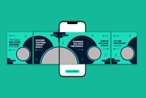 Preview of Real Estate Property Carousel Template real estate social media template