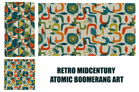 Retro Midcentury Atomic Boomerang Art