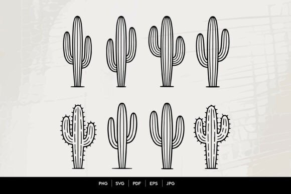 Saguaro Cactus SVG Clipart Set