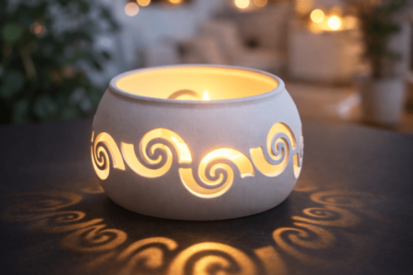 Spiral Pattern Candle Holder&nbsp;STL 3D Models for Easy 3D Print 3D Printing By Woow Concept