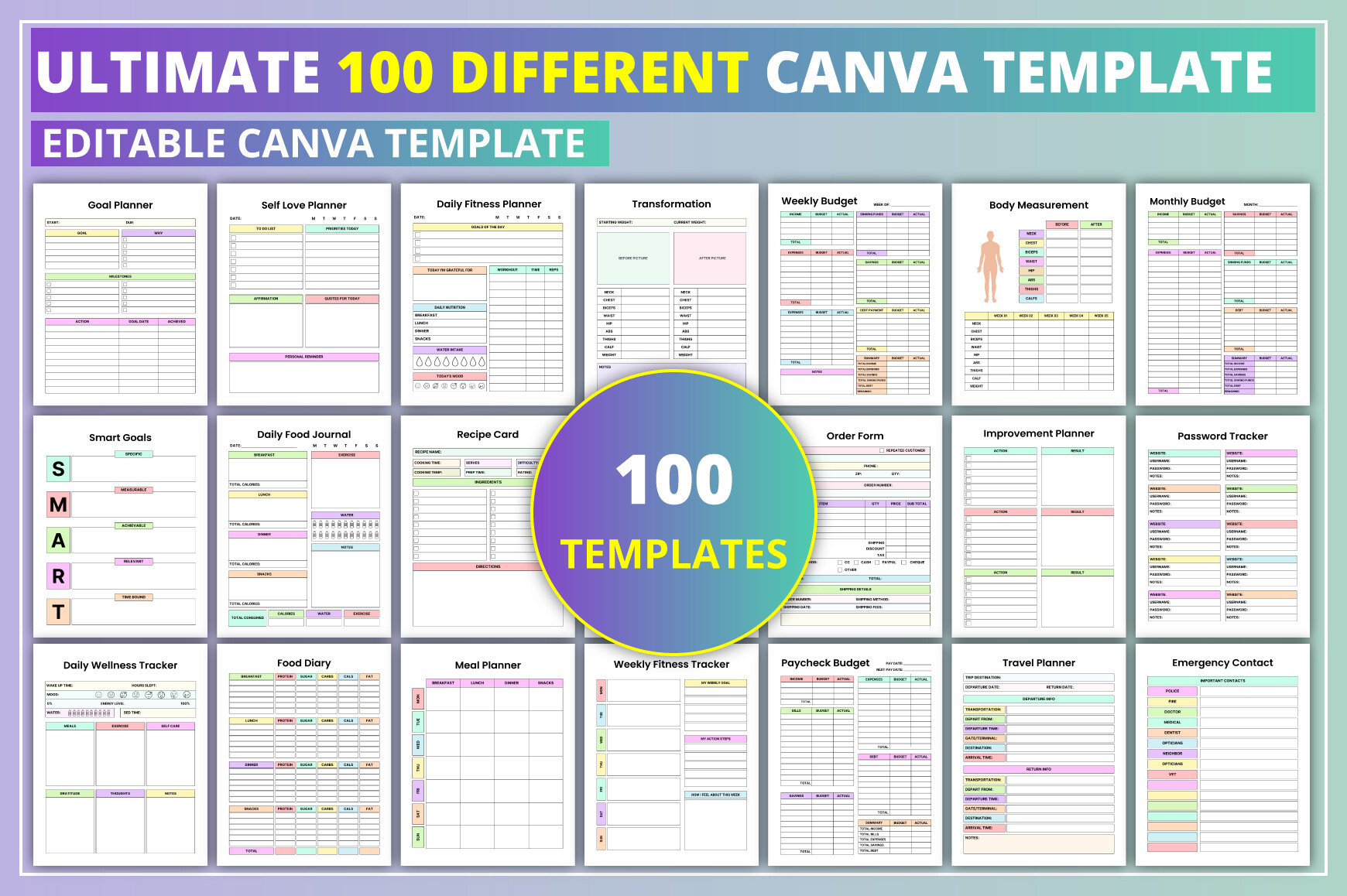 Ultimate 100 Different Canva Template