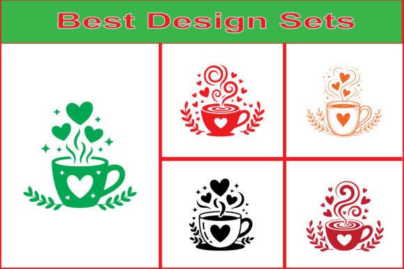 Valentine Coffee Mug Vector Pack Graphics