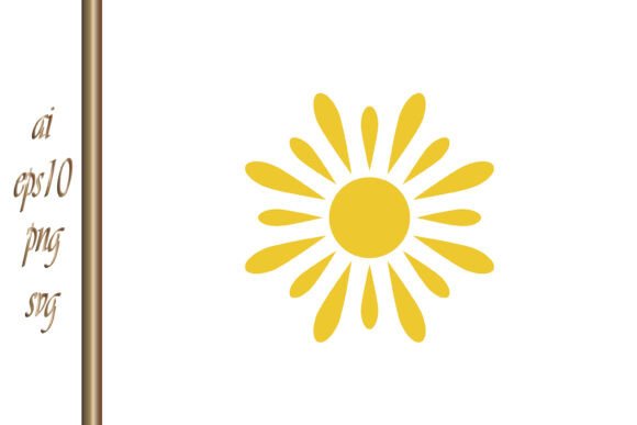 Yellow Sun Icon Hand Drawn Stencil Art