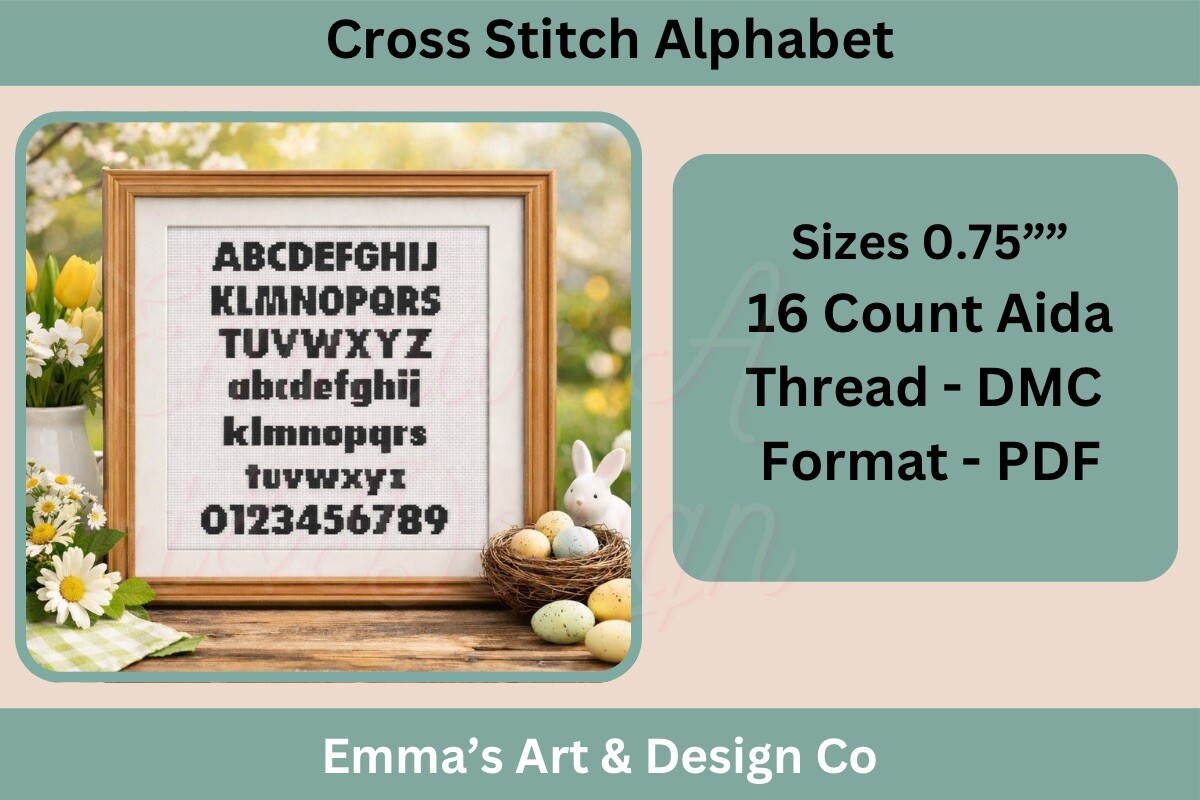 Alphabet Cross Stitch Pattern PDF