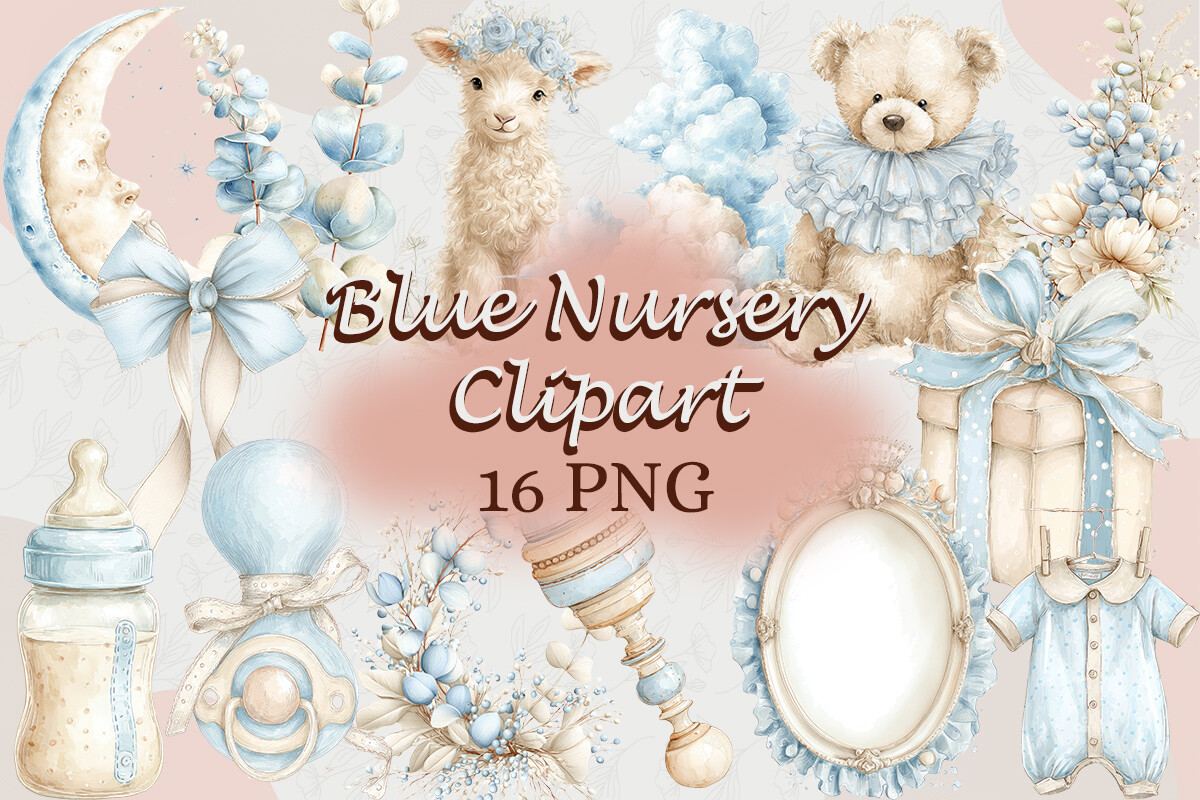 Blue Nursery Clipart PNG