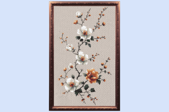 Botanical Blossom Flower Branch Cross St