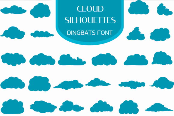 Preview of Cloud Silhouettes dingbat font