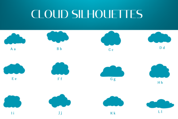 Cloud Silhouettes Font - Preview 1
