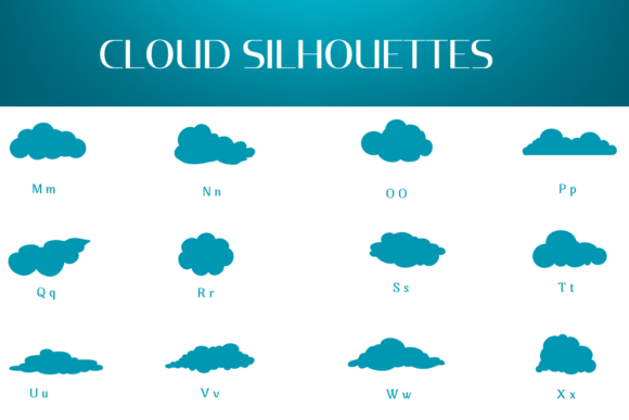 Cloud Silhouettes Font - Preview 2