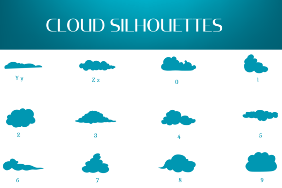 Cloud Silhouettes Font - Preview 3
