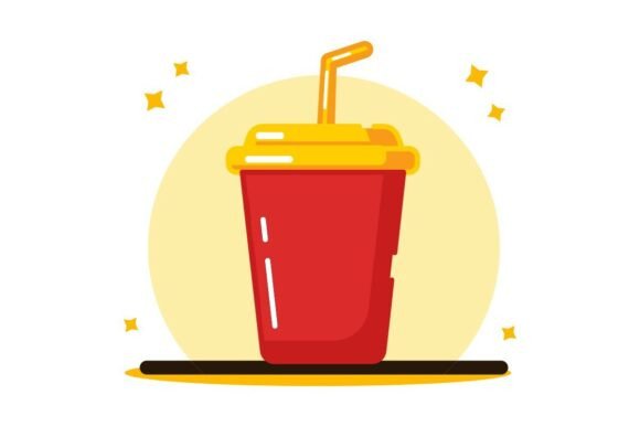 Cup Soda Drink Icon Flat Design