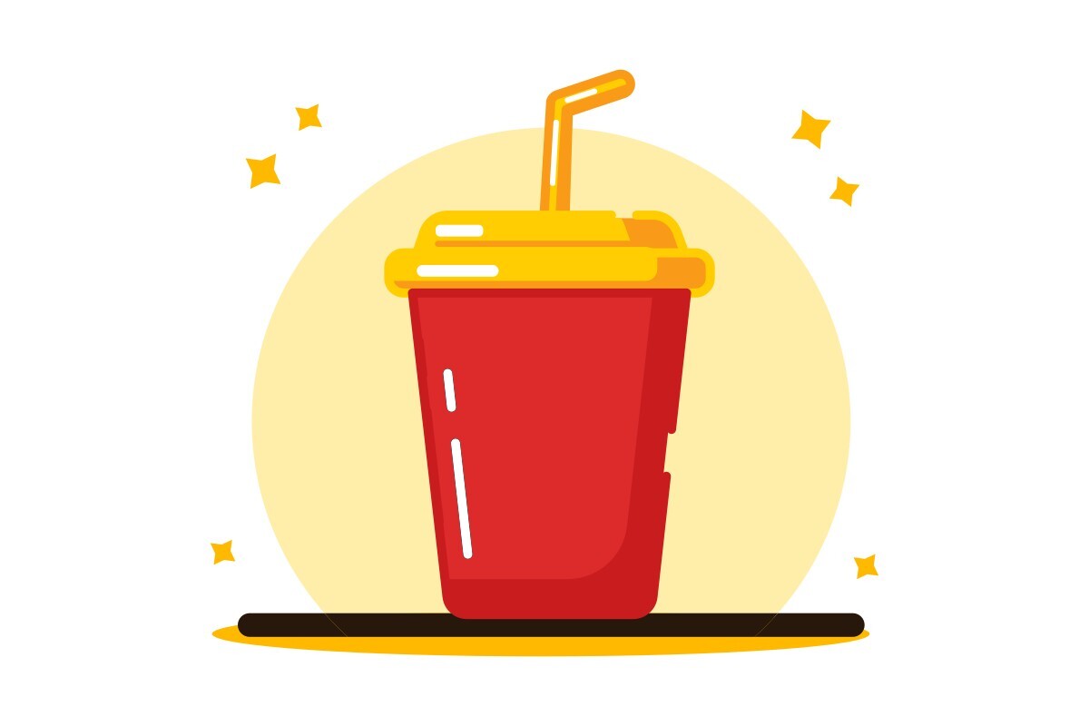 Cup Soda Drink Icon Flat Design