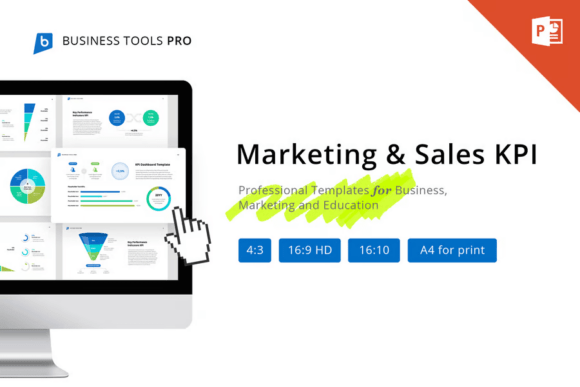 Preview of Marketing and Sales KPI for PowerPoint marketing presentation template