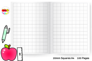 Square Book For Math Maths Exercise Book 7mm, 10mm Squares A4 Graphic by AbellaPublishing ...