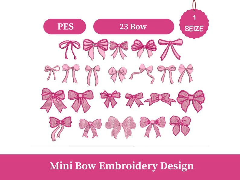 Mini Bow Embroidery Design