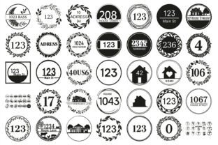 Modern Round House Address Sign Design Graphic by Lasercut_pro ...