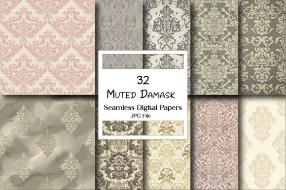 Muted Damask Digital Paper