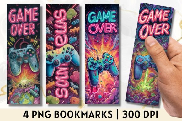 Neon Retro Video Game Gamer Bookmark
