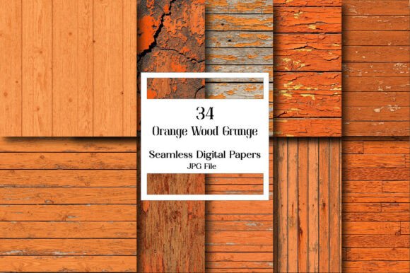 Orange Wood Grunge Textures