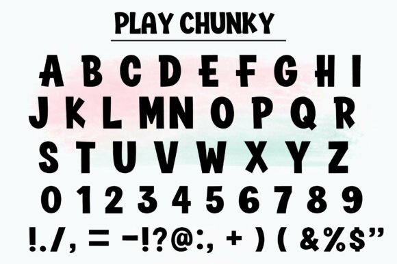 Play Chunky Font PNG with transparent background - Preview 1
