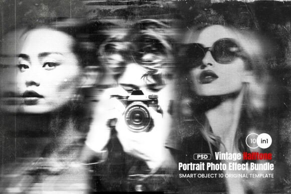 Retro Halftone Photo Effect Bundle